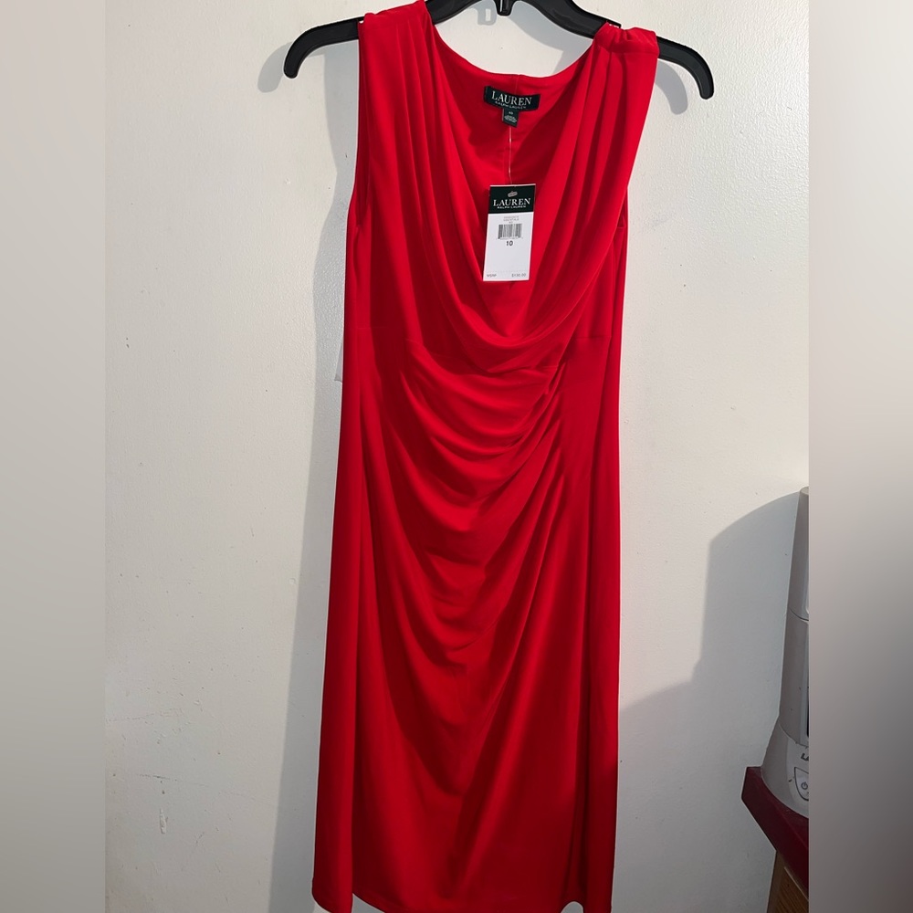 NWT Lauren Essential Red Dress Sz10